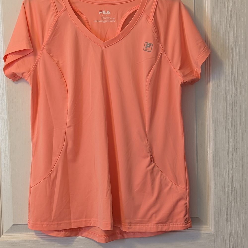 Fila Women's Coral V-Neck Top